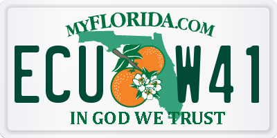 FL license plate ECUW41