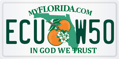 FL license plate ECUW50