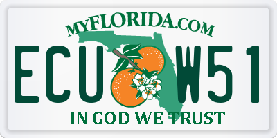FL license plate ECUW51