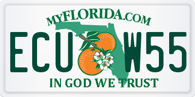 FL license plate ECUW55