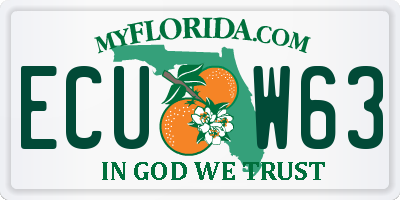 FL license plate ECUW63