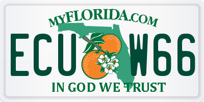 FL license plate ECUW66