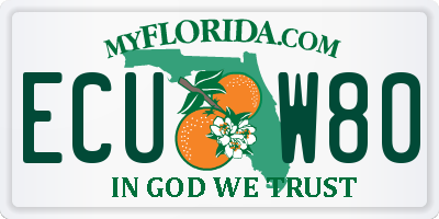 FL license plate ECUW80