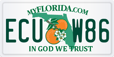 FL license plate ECUW86