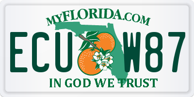 FL license plate ECUW87