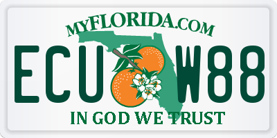 FL license plate ECUW88