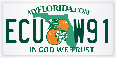 FL license plate ECUW91