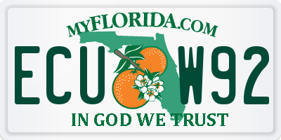 FL license plate ECUW92