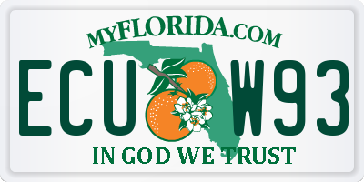 FL license plate ECUW93