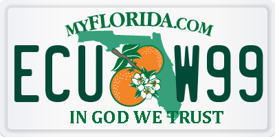 FL license plate ECUW99