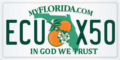 FL license plate ECUX50