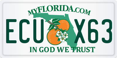 FL license plate ECUX63
