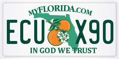 FL license plate ECUX90