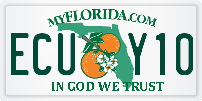 FL license plate ECUY10