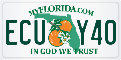 FL license plate ECUY40