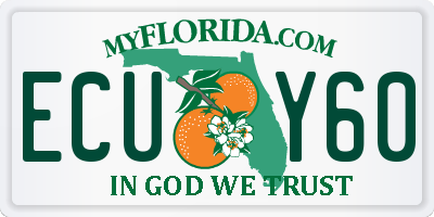 FL license plate ECUY60