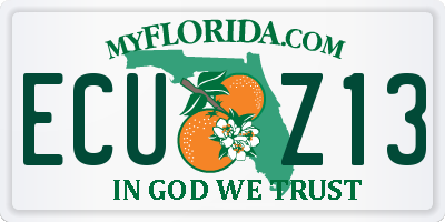 FL license plate ECUZ13