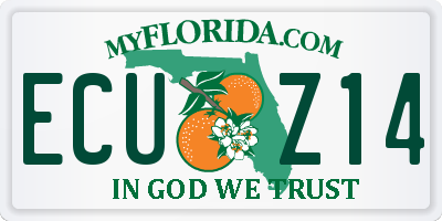 FL license plate ECUZ14