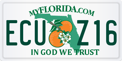FL license plate ECUZ16