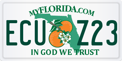 FL license plate ECUZ23