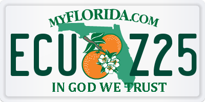 FL license plate ECUZ25