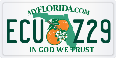 FL license plate ECUZ29