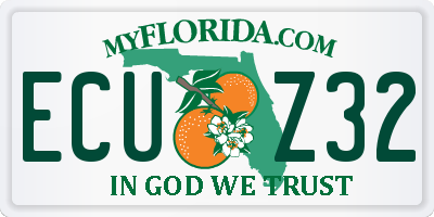FL license plate ECUZ32