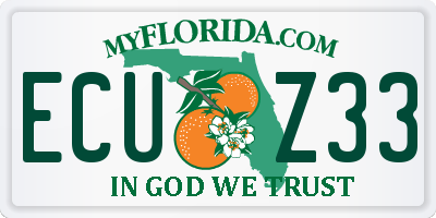 FL license plate ECUZ33