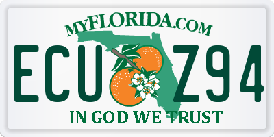 FL license plate ECUZ94