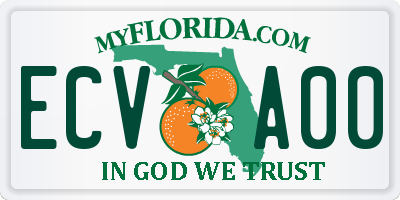 FL license plate ECVA00