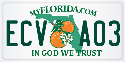 FL license plate ECVA03