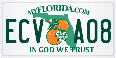 FL license plate ECVA08
