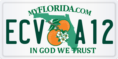 FL license plate ECVA12