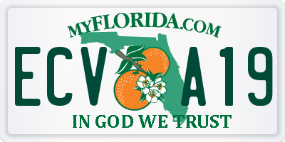 FL license plate ECVA19