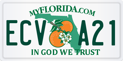 FL license plate ECVA21