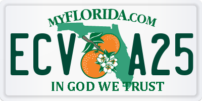 FL license plate ECVA25