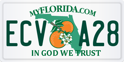 FL license plate ECVA28