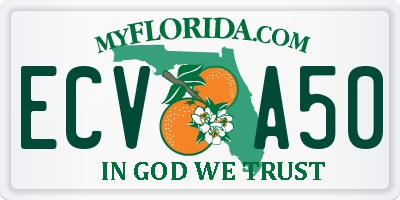 FL license plate ECVA50