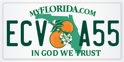 FL license plate ECVA55