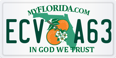 FL license plate ECVA63