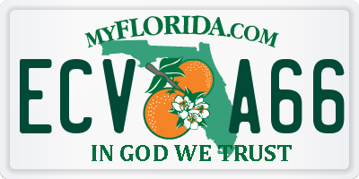 FL license plate ECVA66
