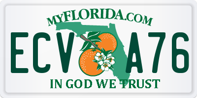 FL license plate ECVA76