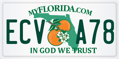 FL license plate ECVA78