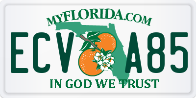 FL license plate ECVA85