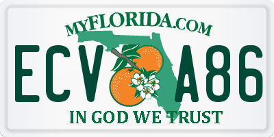 FL license plate ECVA86