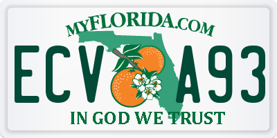 FL license plate ECVA93