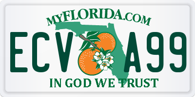 FL license plate ECVA99