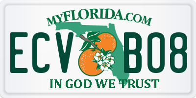 FL license plate ECVB08