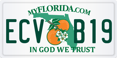 FL license plate ECVB19