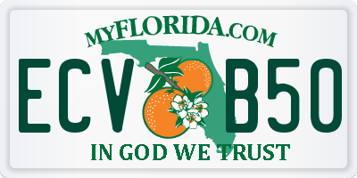 FL license plate ECVB50